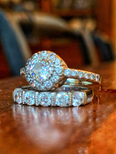 Diamond Wedding Set Wedding Band and Engagement Ring